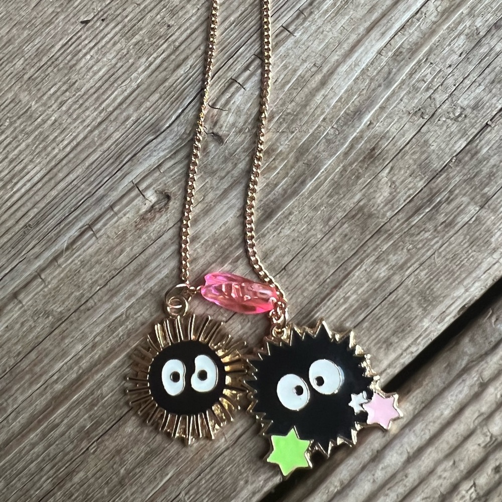 Studio Ghibli Soot Sprites Rose Gold Dangle 30” Necklace